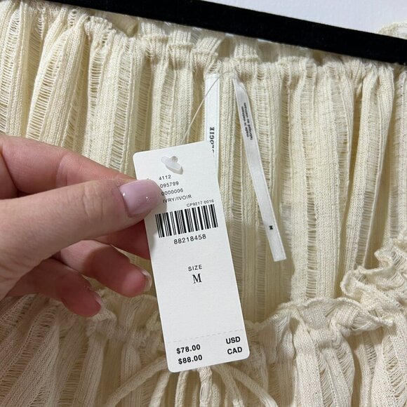 Anthropologie Long-Sleeve Sheer Striped Crop Blouse ✨ - Picture 8 of 9